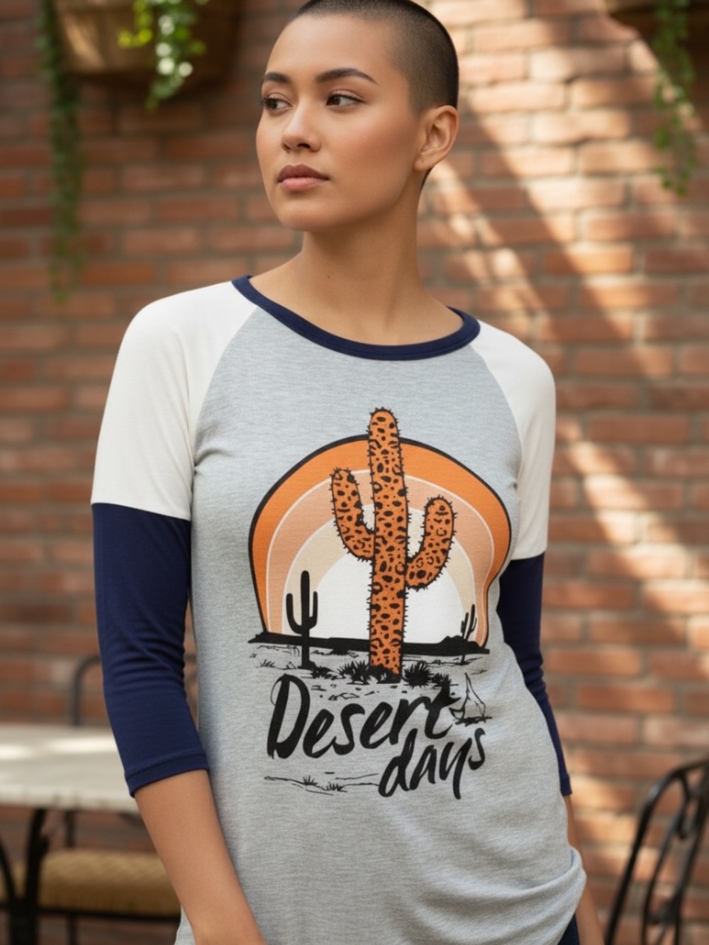 NWT Women's Raglan "Desert Days" Cactus Tunic Top T-Shirt